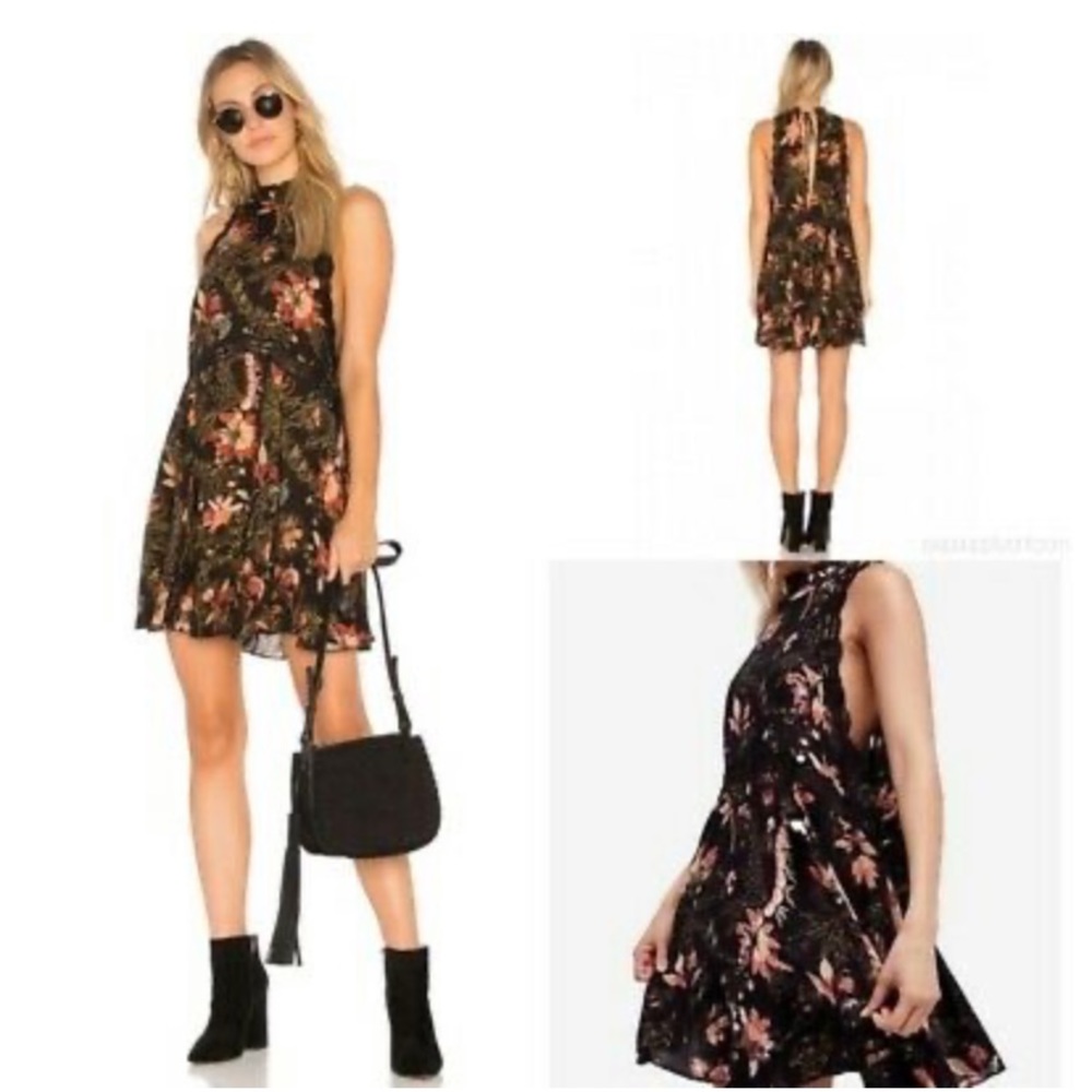 Free people black high neck dress